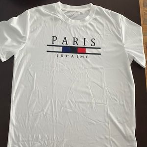 Paris large size white tee shirt